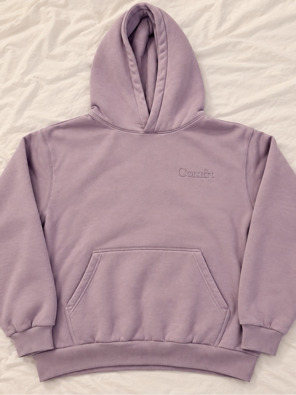 Comfrt Oversized Pullover Hoodie Lilac Purple Unisex XL NWOT